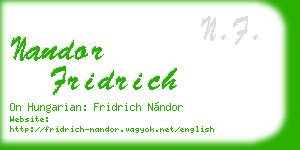 nandor fridrich business card