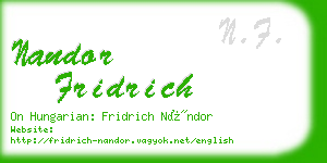 nandor fridrich business card